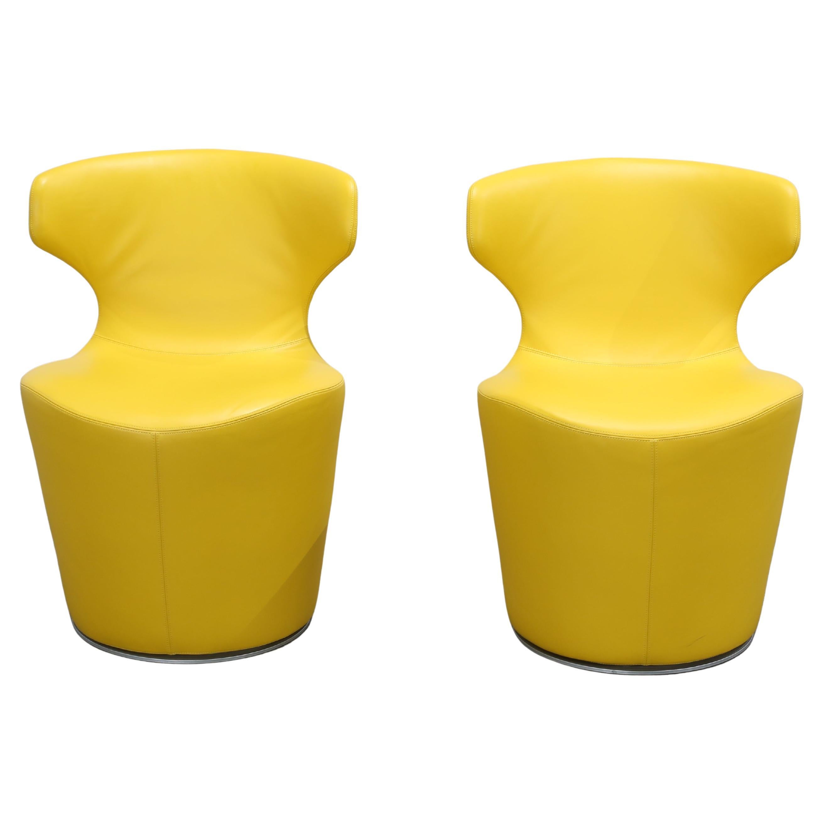 B&B Italia Sedie Papilio gialle di Naoto Fukasawa, Set di quattro sedie in vendita