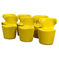 B&B Italia Gelbe Papilio Stühle von Naoto Fukasawa, Sechser-Set