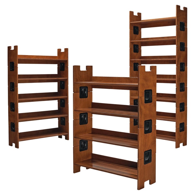 BBB Bonacina Modular Bookcase in Walnut For Sale at 1stDibs