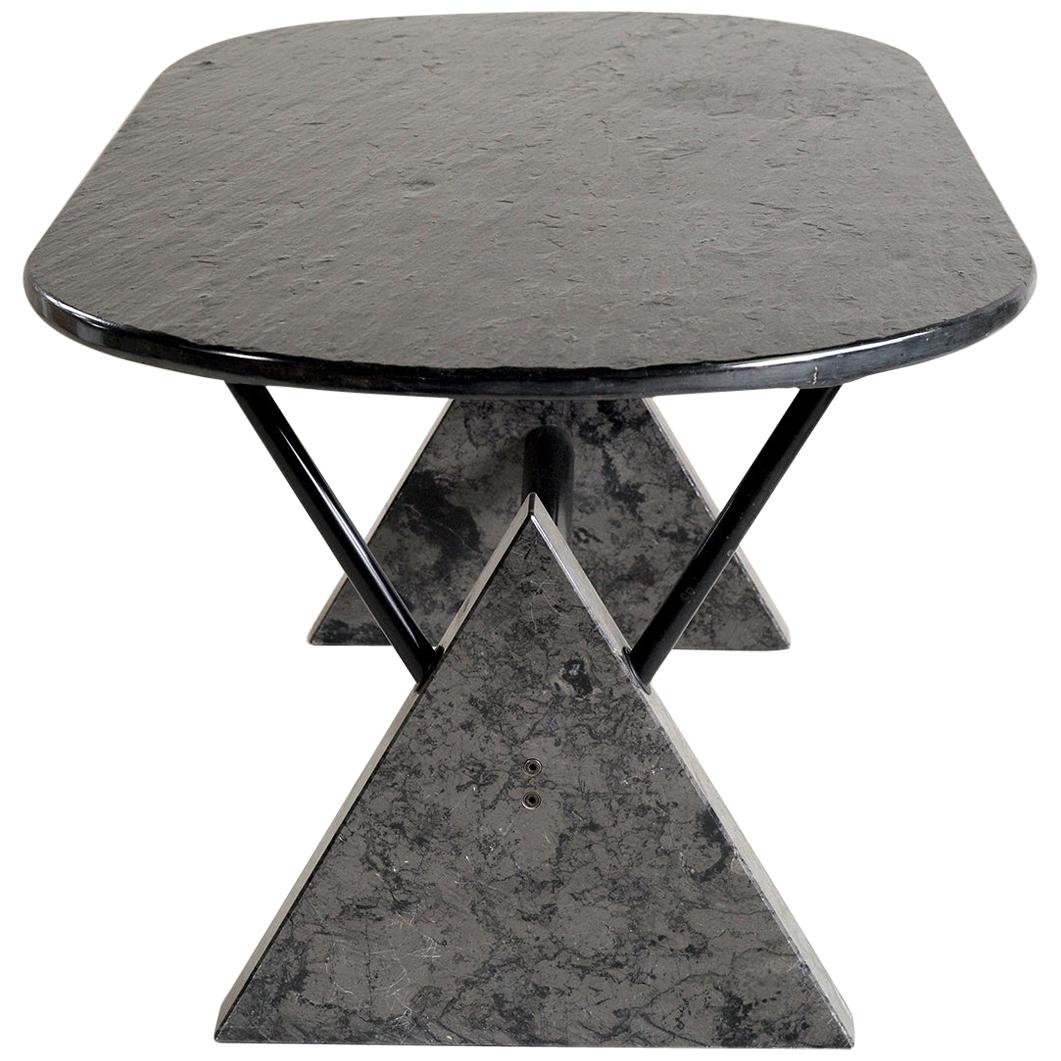 BBB Bonacina, Rare Theo table in marble and slate, Italy 1980