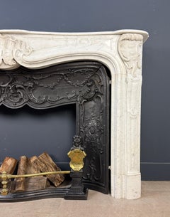 BBeautiful Rich Antique Front Fireplace Surround in Rococo Style