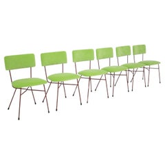 Bbpr Chairs Set of Six in Velvet Green and Red