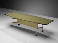 BBPR for Olivetti Large Boat-Shaped Table in Metal and Felt