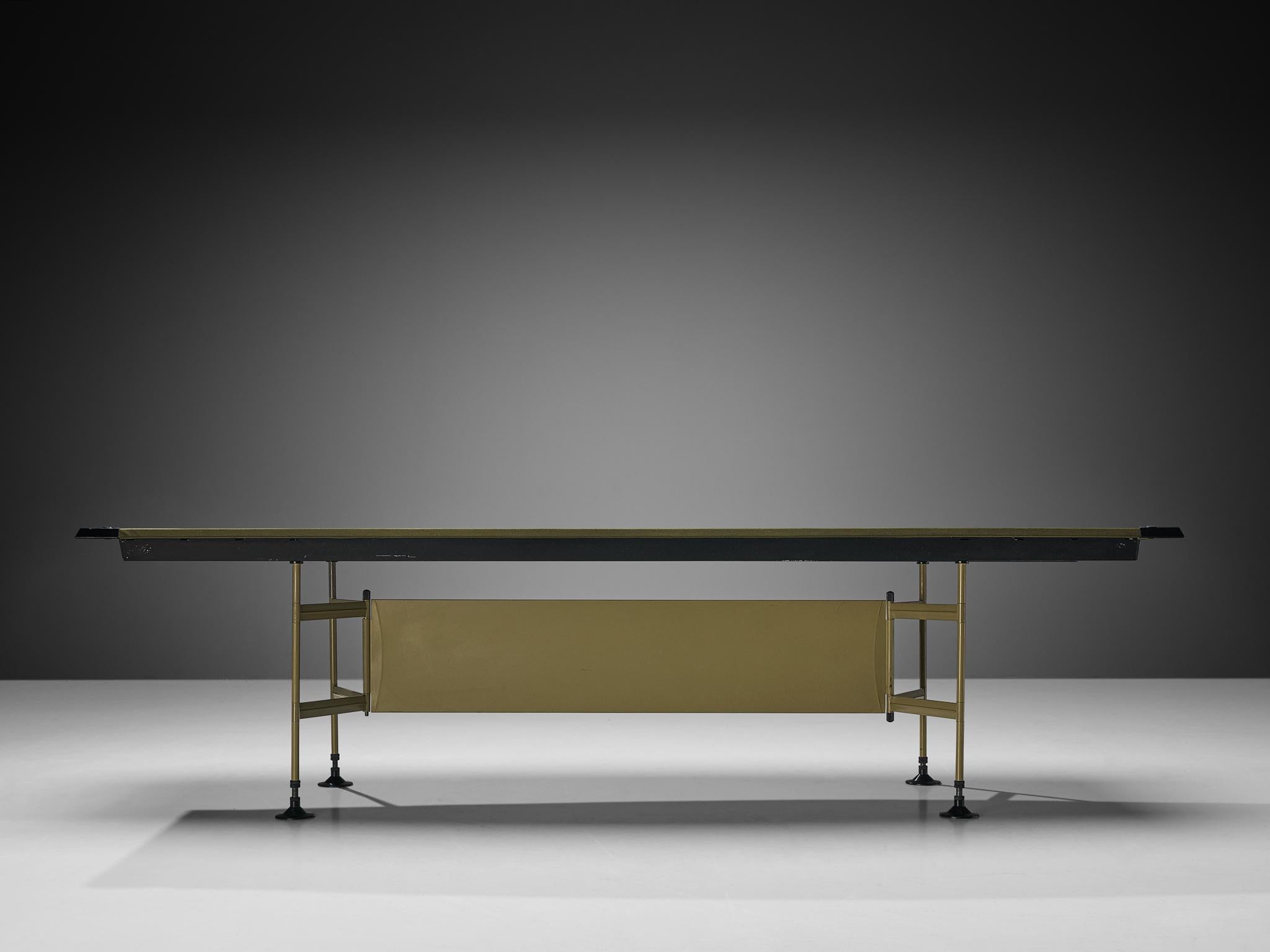 Mid-20th Century BBPR for Olivetti Large Boat-Shaped Table in Metal and Felt