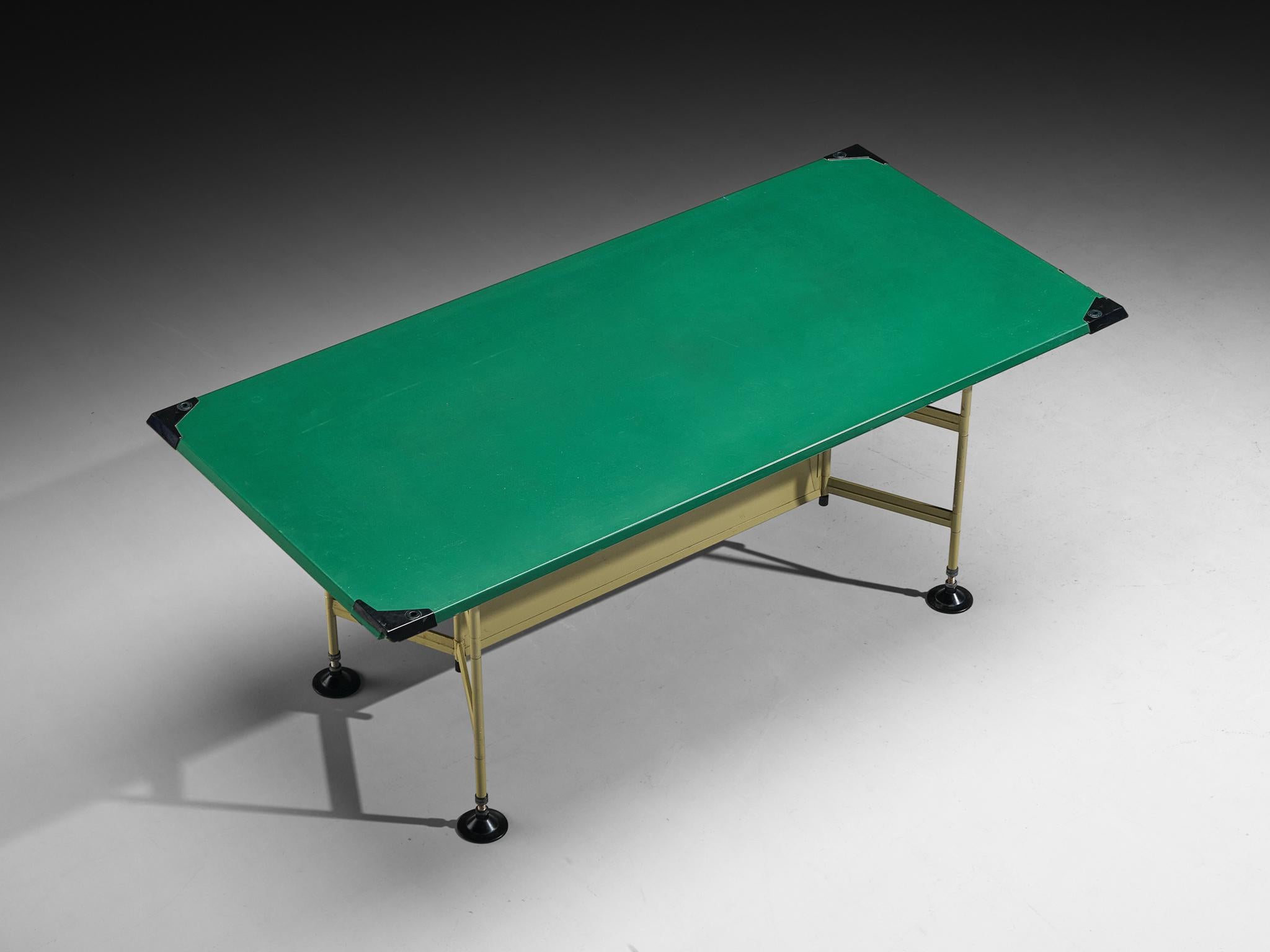 Italian BBPR for Olivetti 'Spazio' Large Dining or Work Table in Steel For Sale