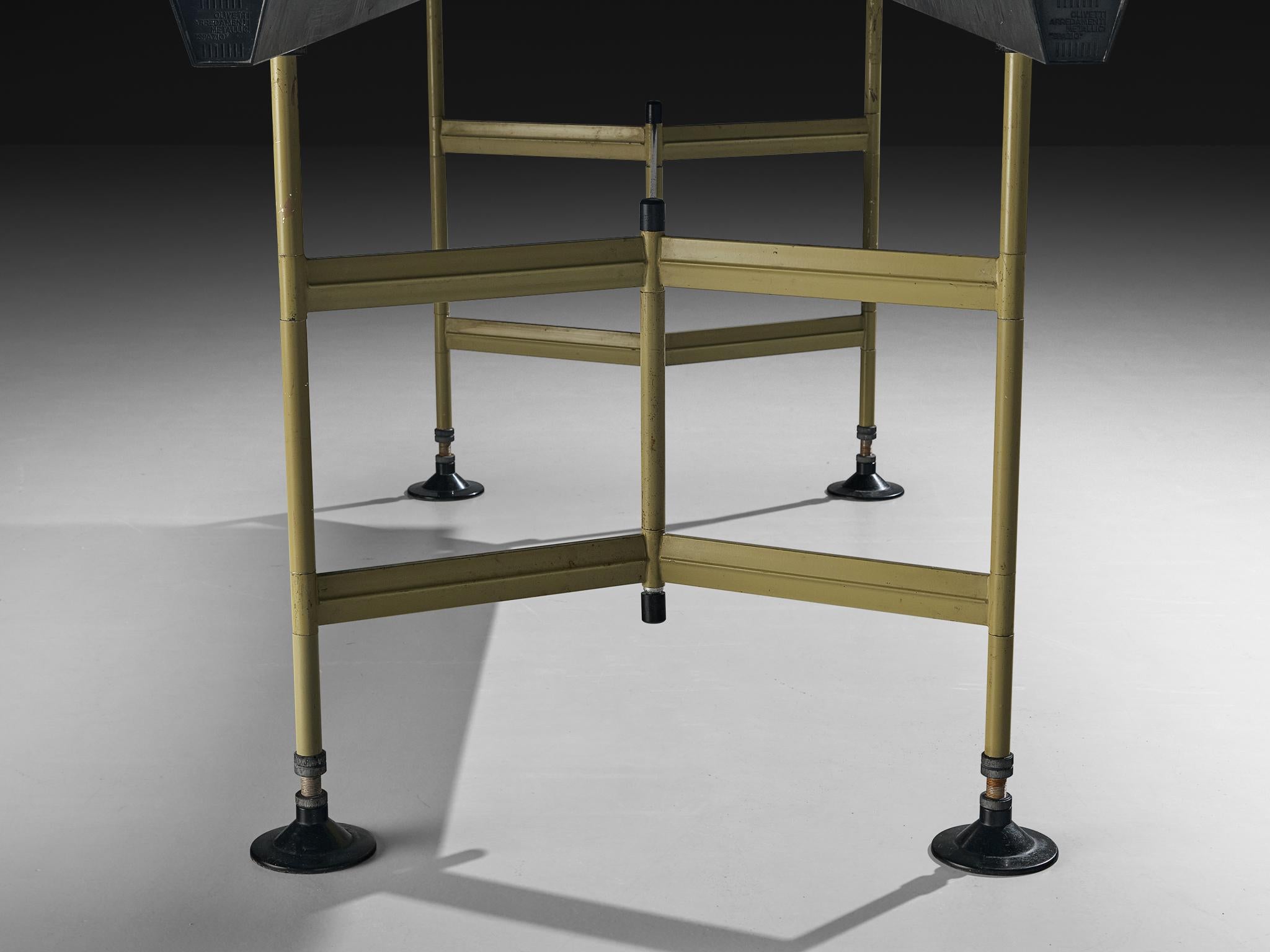Mid-20th Century BBPR for Olivetti 'Spazio' Large Dining or Work Table in Steel For Sale