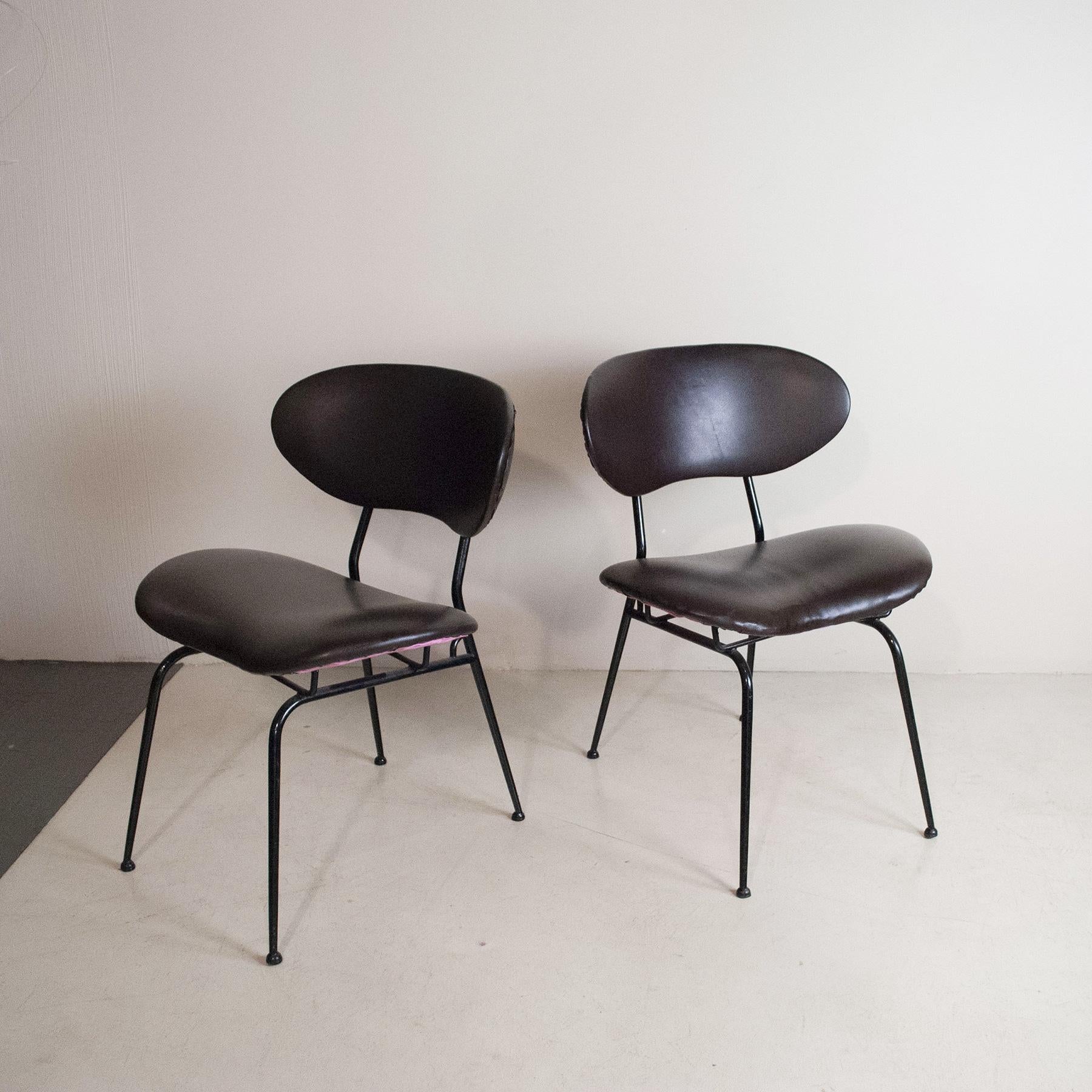 Mid-Century Modern BBPR in the style Italian midcentury set of two chairs from the sixties