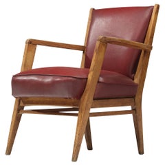BBPR Lounge Chair in Burgundy Leatherette
