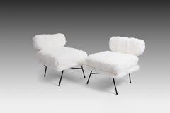 BBPR Pair of "Elettra" Lounge Chairs in Lamb Fur