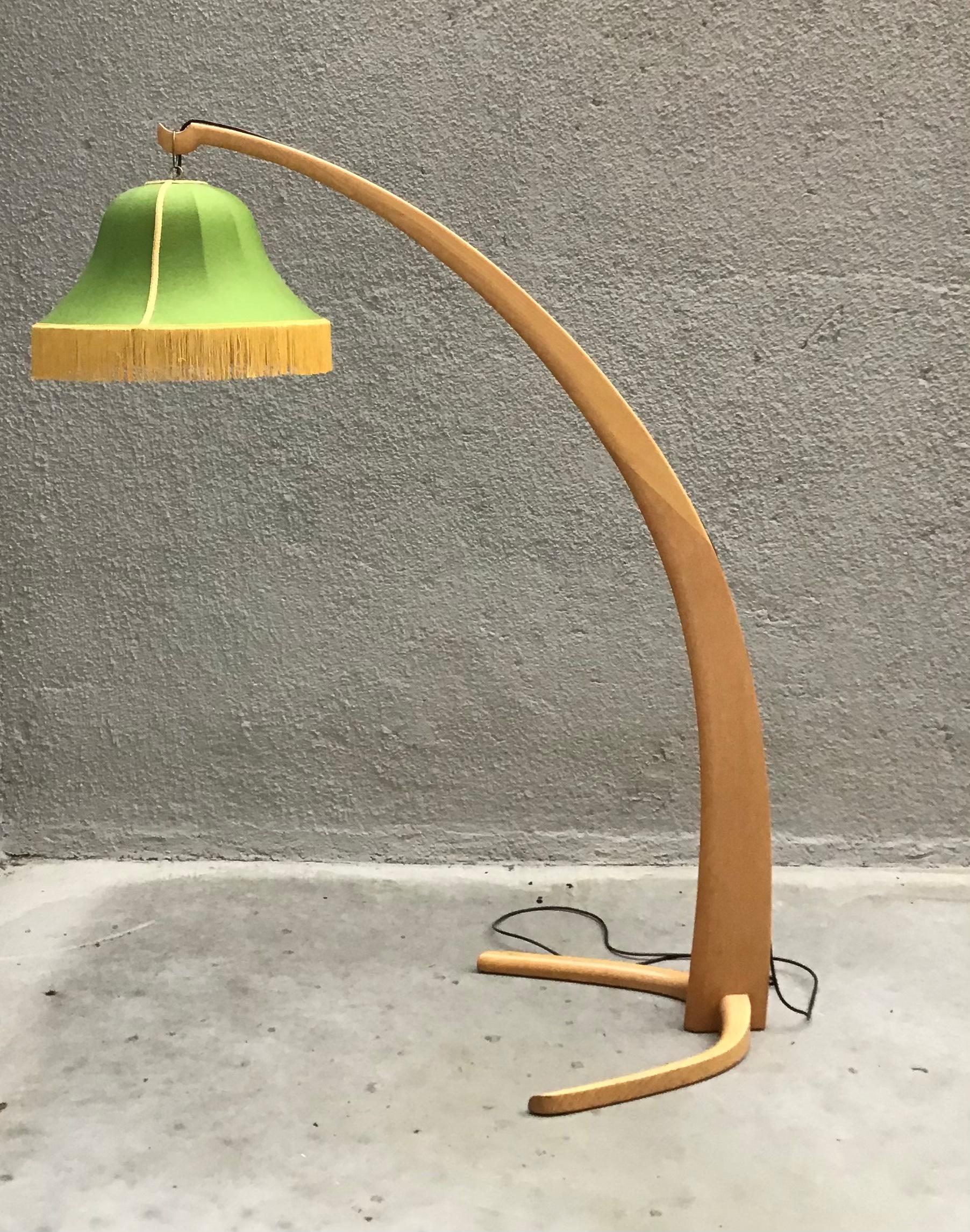 Autre BBPR Lampadaire Steele 1950 Wood Abat-jour en tissu 1950 Laiton, Italie en vente