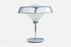 BBPR, Tischleuchte, verchromtes Metall, Glas, Italien, 1970er