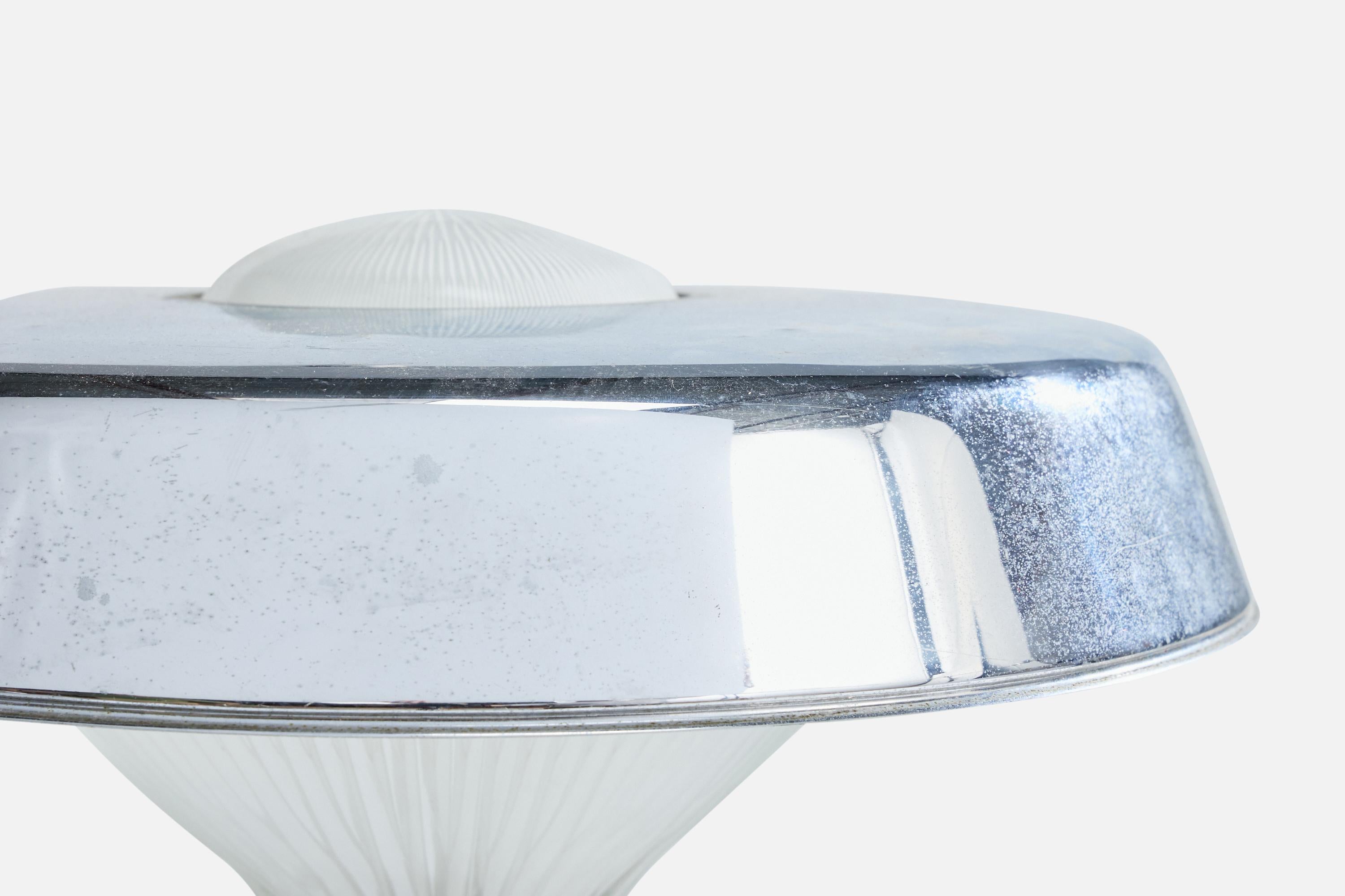 Fin du 20e siècle BBPR, lampe de table, métal chromé, verre, Italie, années 1970 en vente