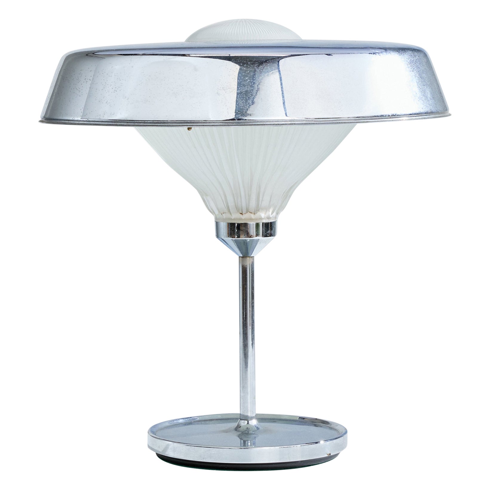 BBPR, lampe de table, métal chromé, verre, Italie, années 1970