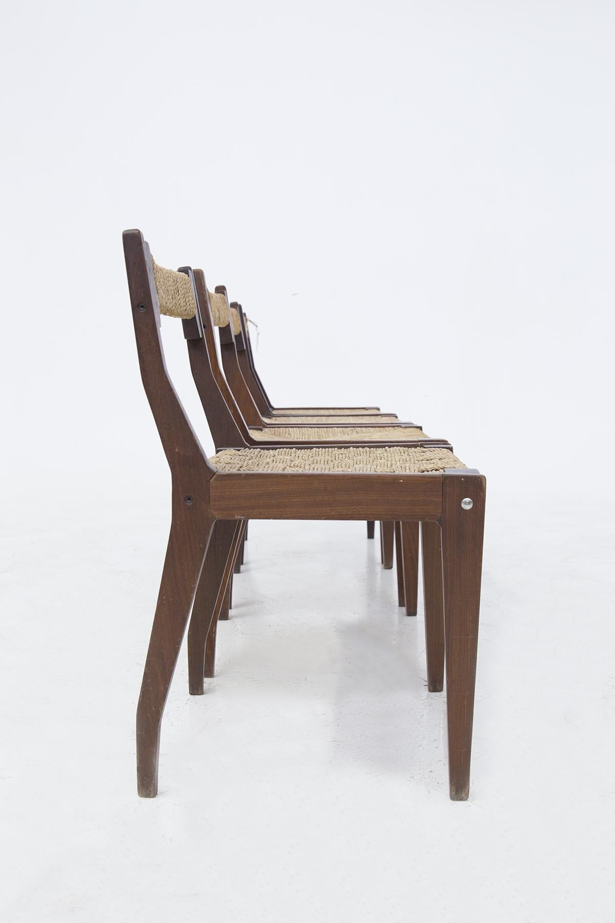 Carlo Santi Vintage Wooden Chairs for Arform In Good Condition In Milano, IT