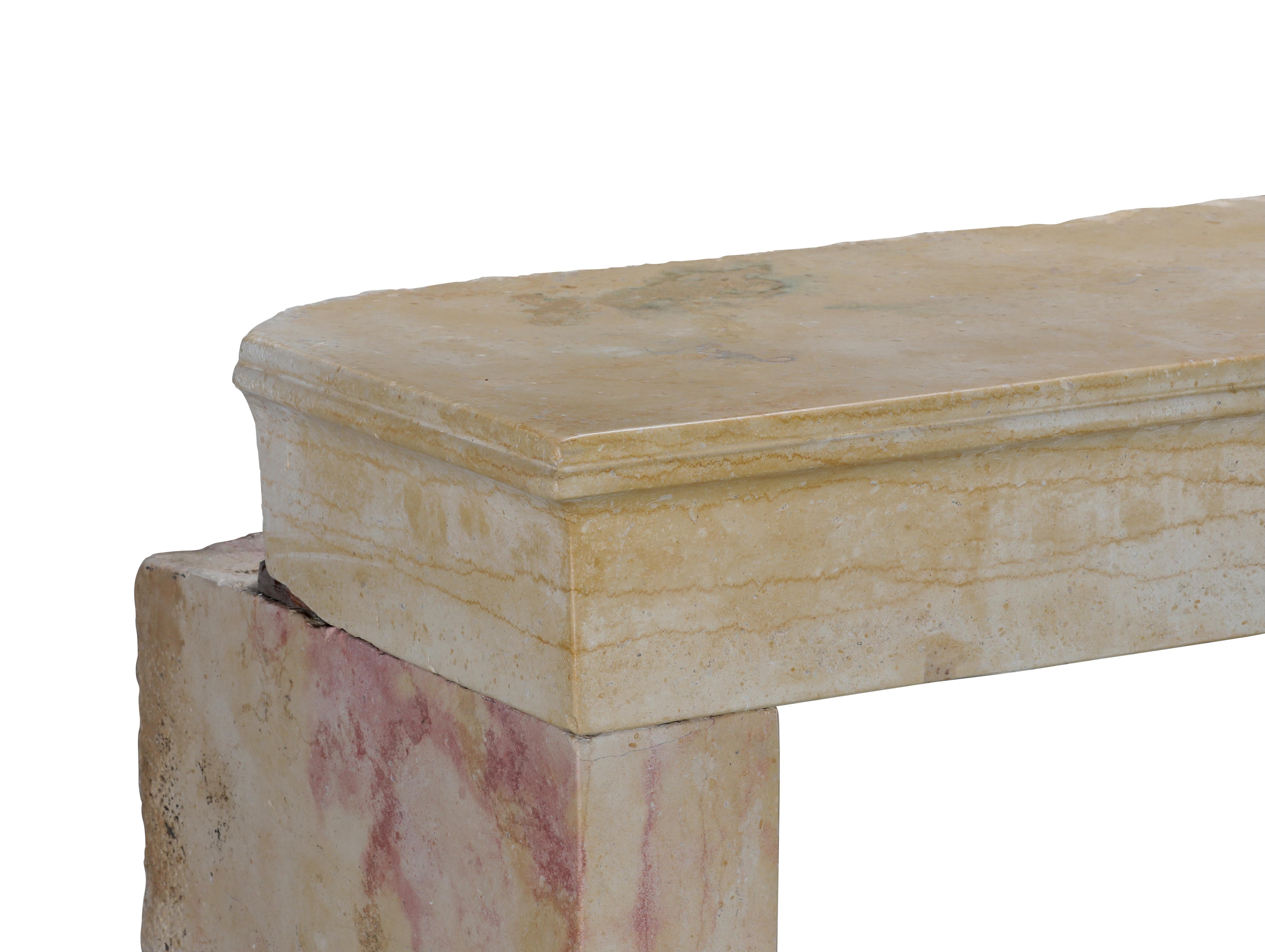 BBQ Fit French Timeless Stone Reclaimed Fireplace Mantel From Burgundy For Sale 4