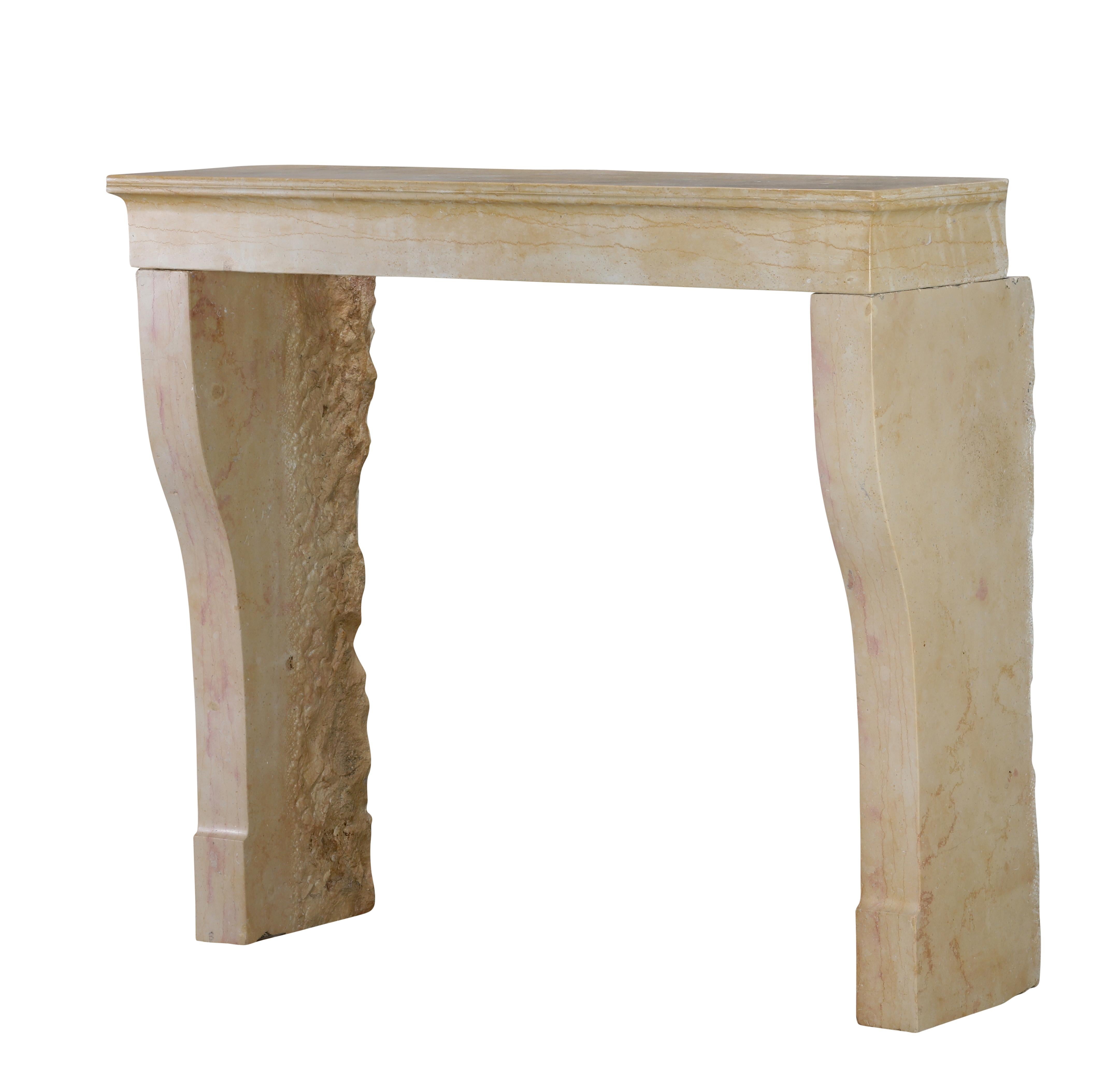 BBQ Fit French Timeless Stone Reclaimed Fireplace Mantel From Burgundy For Sale 5