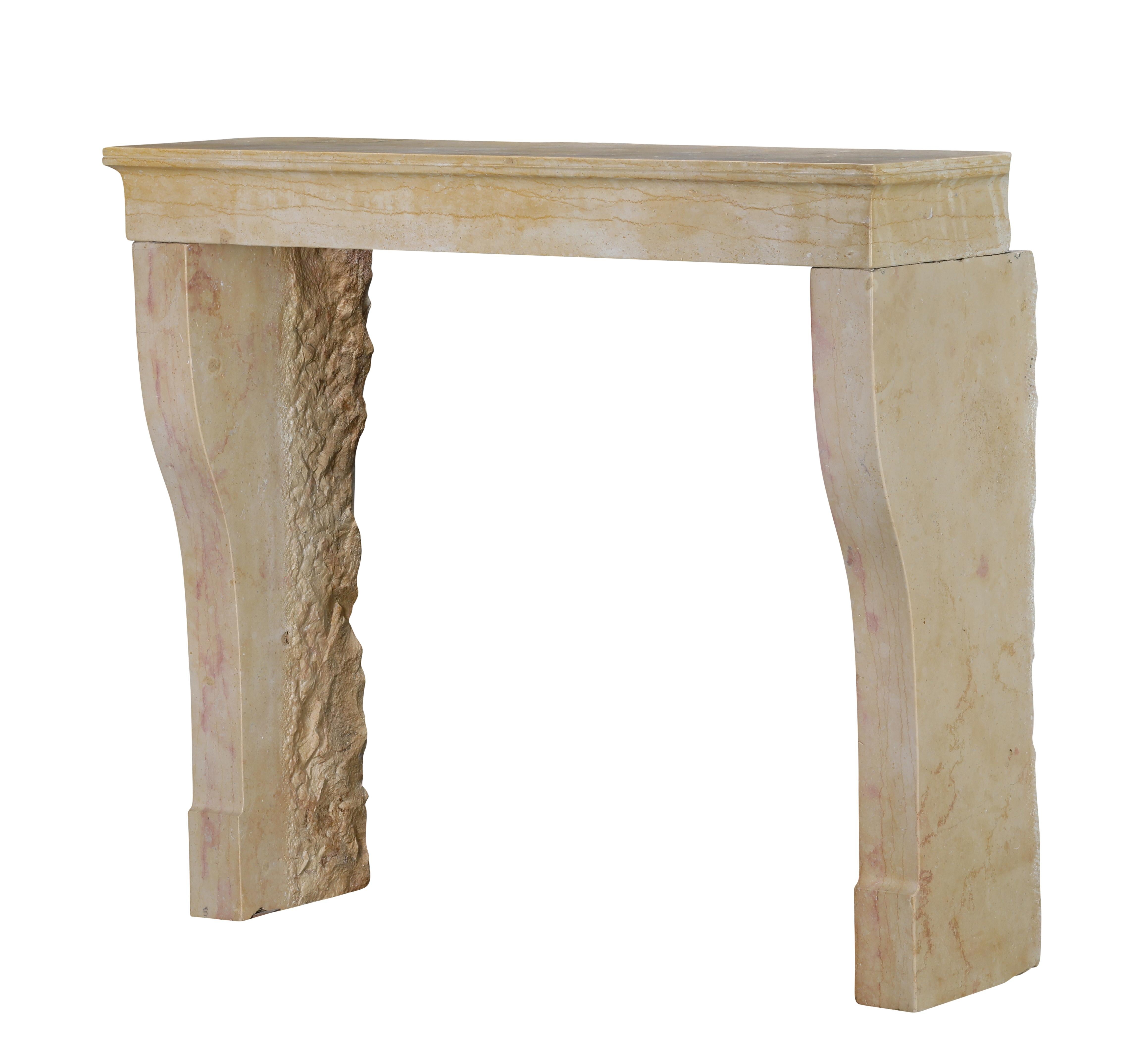 BBQ Fit French Timeless Stone Reclaimed Fireplace Mantel From Burgundy For Sale 6