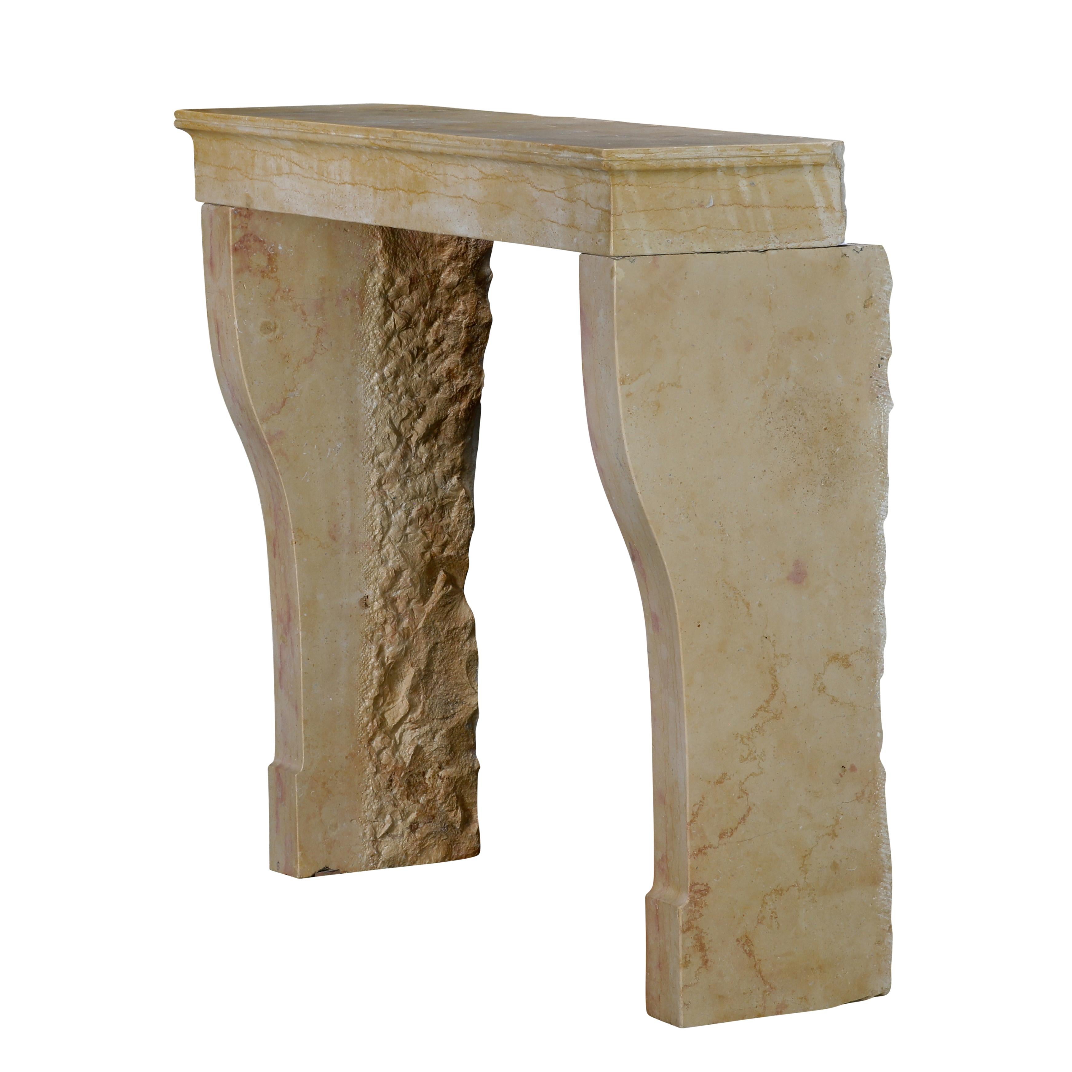 BBQ Fit French Timeless Stone Reclaimed Fireplace Mantel From Burgundy For Sale 7