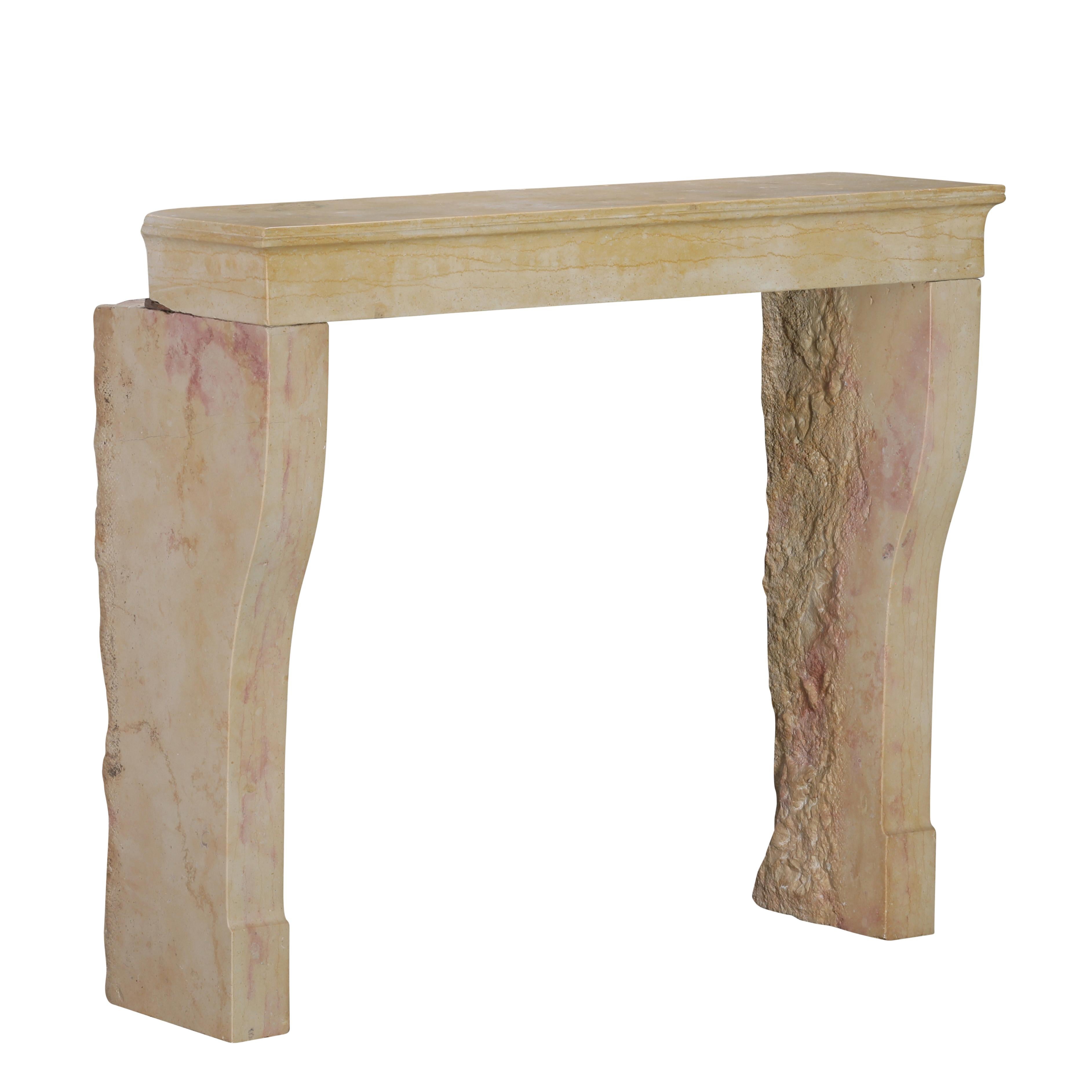 BBQ Fit French Timeless Stone Reclaimed Fireplace Mantel From Burgundy For Sale 9