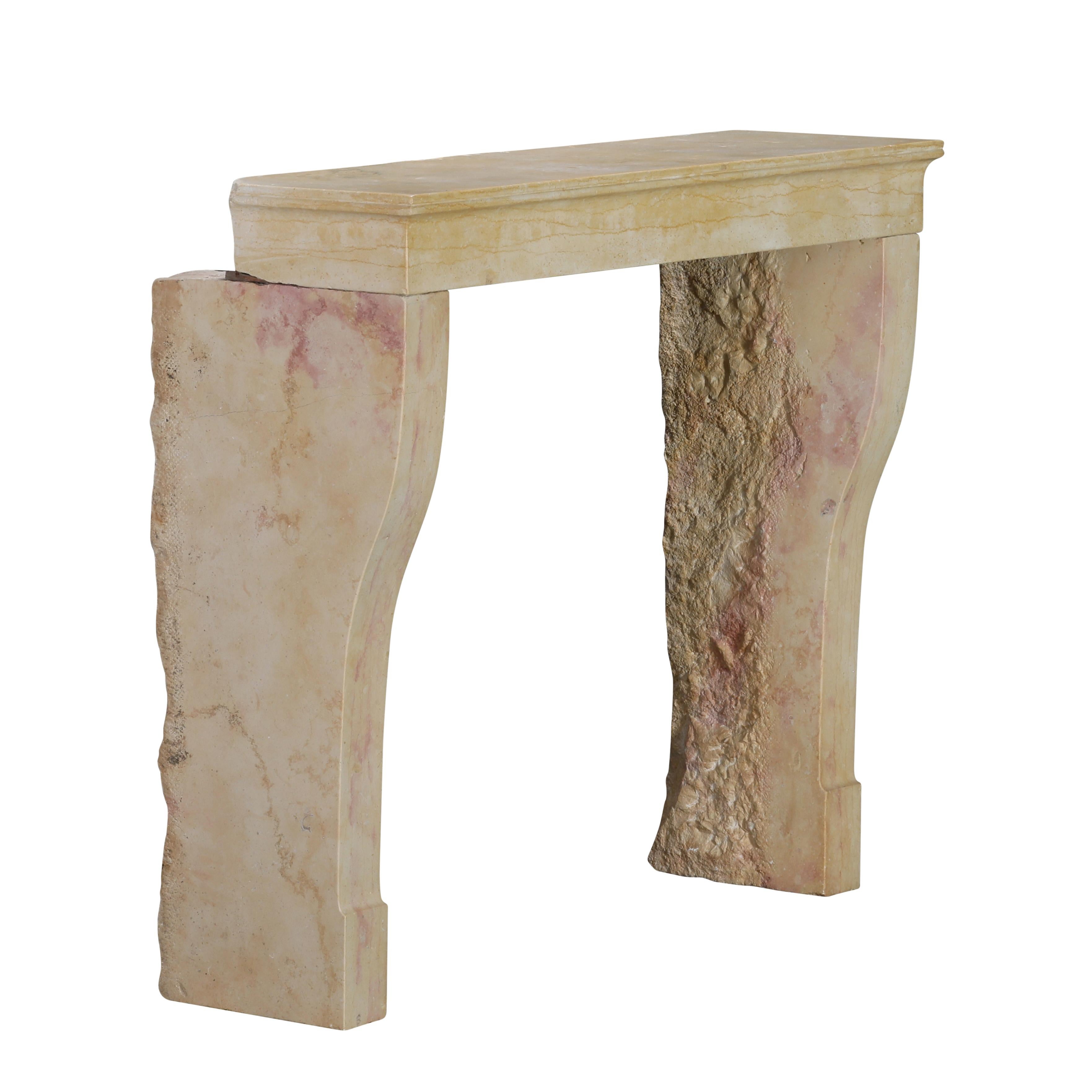 BBQ Fit French Timeless Stone Reclaimed Fireplace Mantel From Burgundy For Sale 10