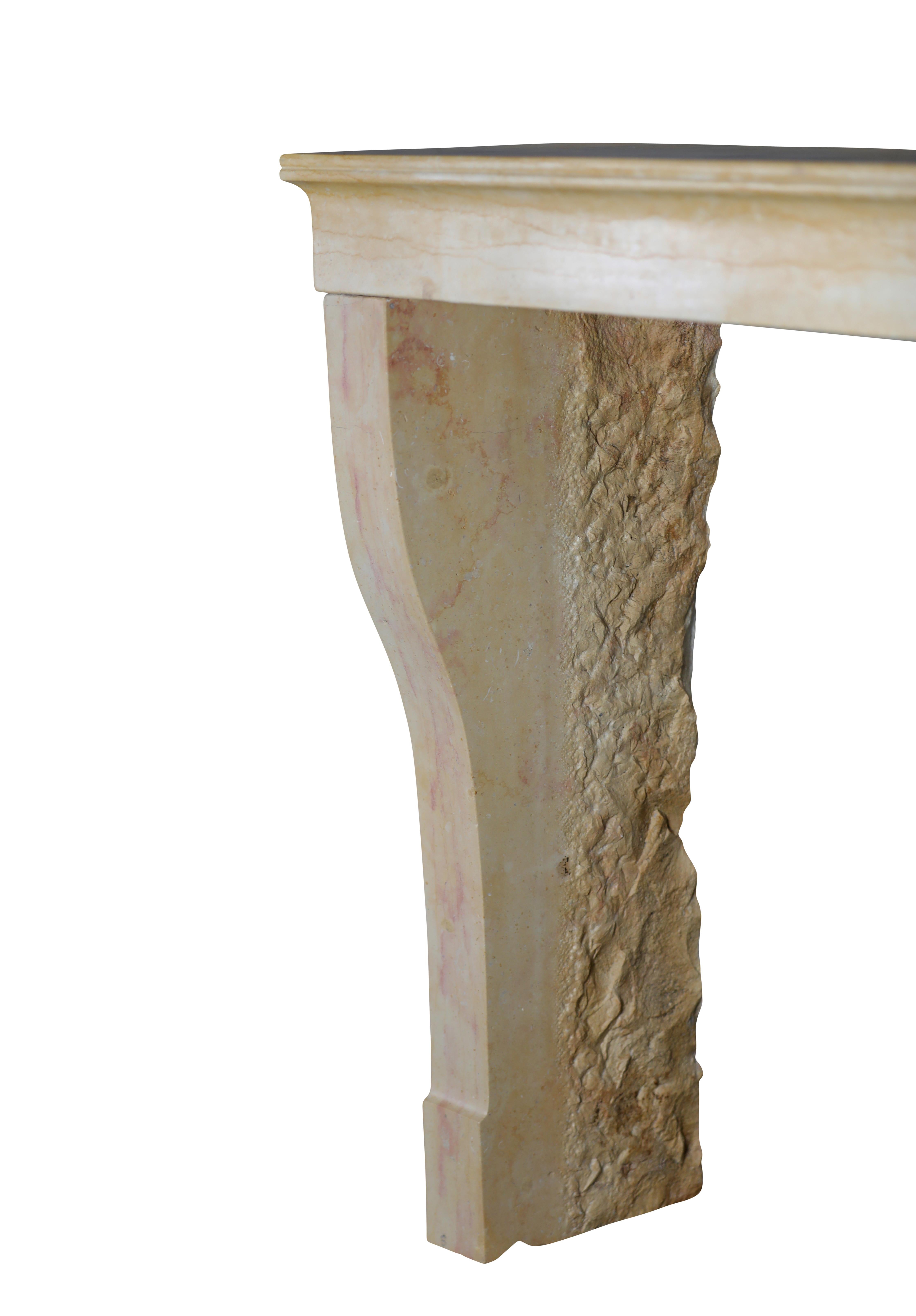 BBQ Fit French Timeless Stone Reclaimed Fireplace Mantel From Burgundy For Sale 14