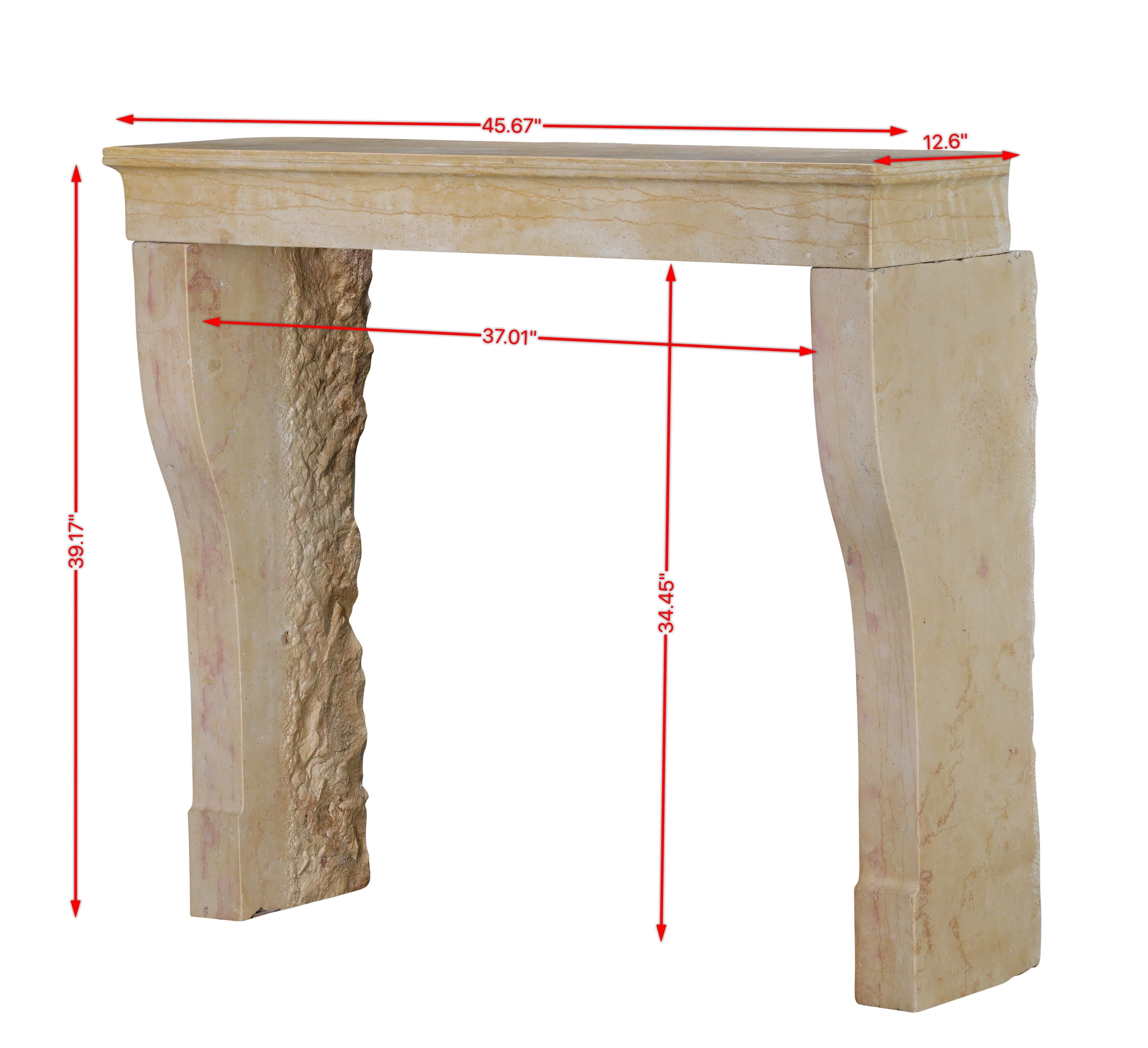 Louis Philippe BBQ Fit French Timeless Stone Reclaimed Fireplace Mantel From Burgundy For Sale