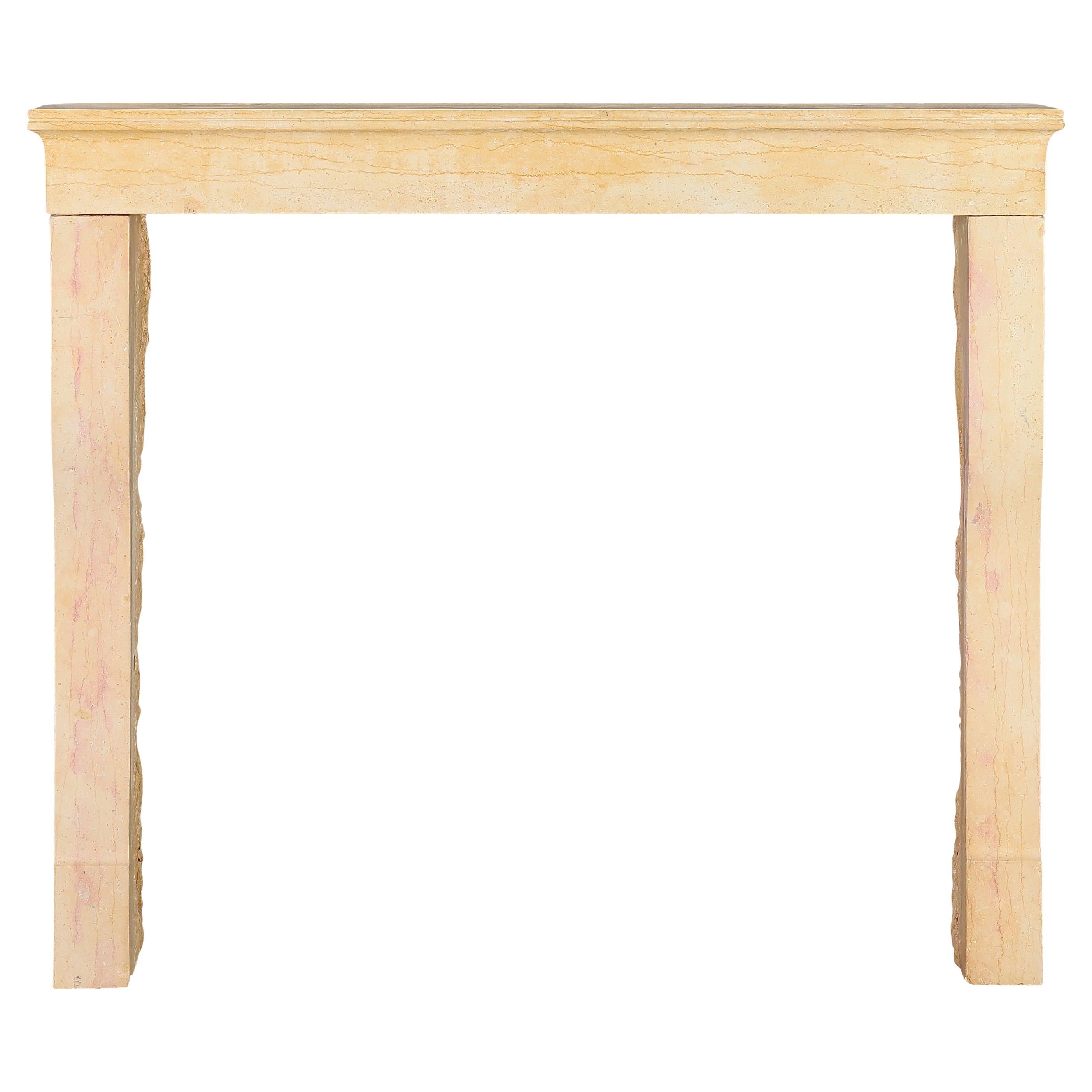 BBQ Fit French Timeless Stone Reclaimed Fireplace Mantel From Burgundy For Sale