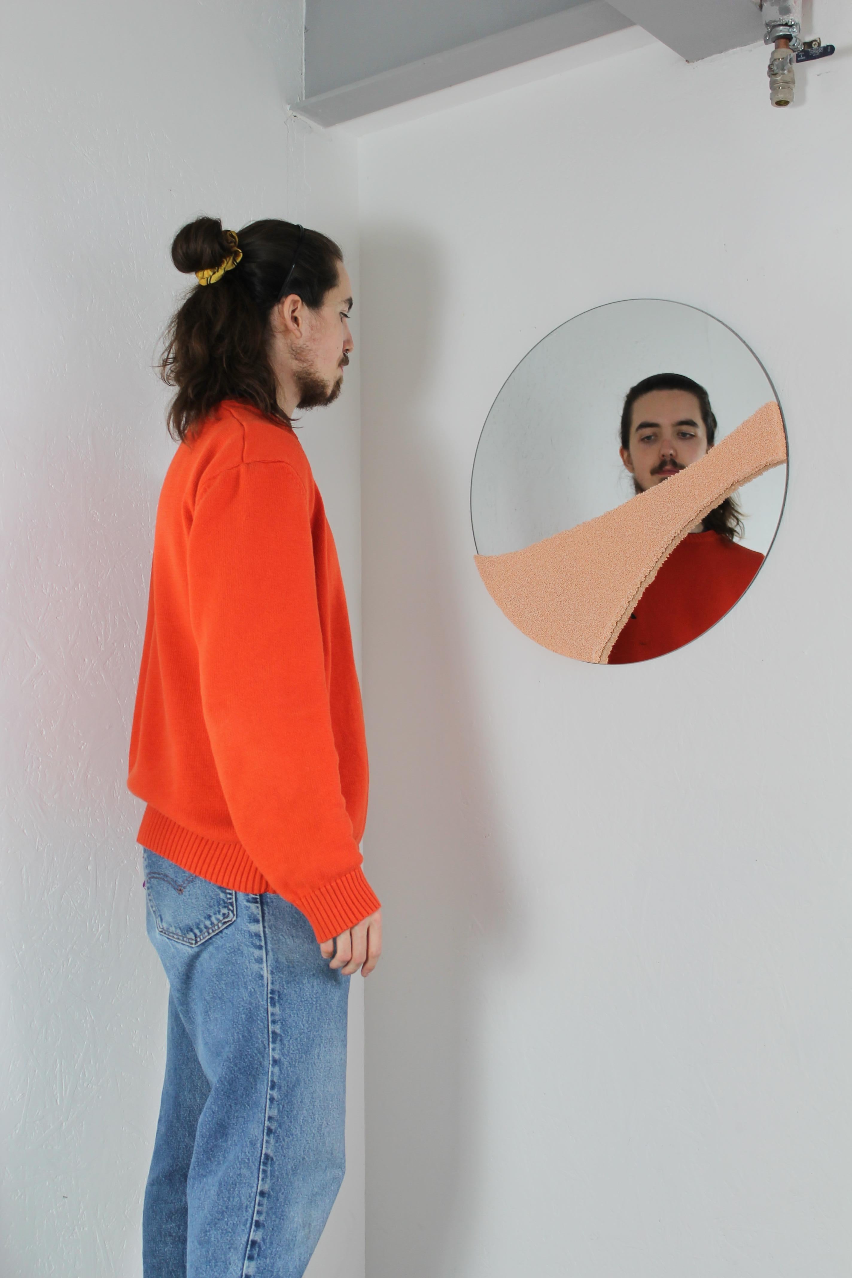 BC - Big Circle, Ceramic Foam Hanging Mirror by Jordan Keaney In New Condition For Sale In London, GB