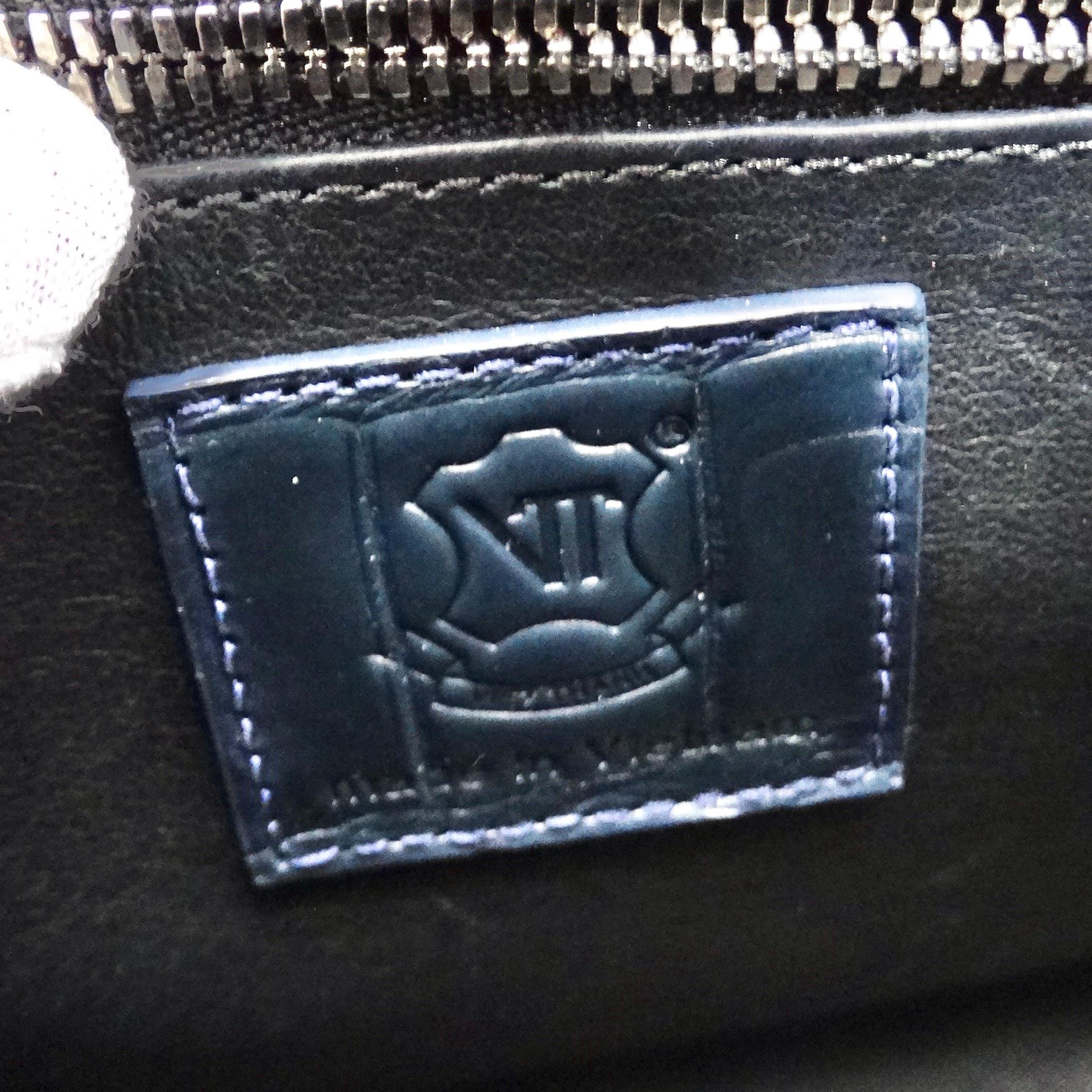 BC Luxury Blue Crocodile Leather Top Handle Bag im Angebot 4