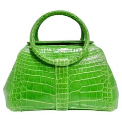 BC Luxury Grün Krokodil Top Handle Tasche