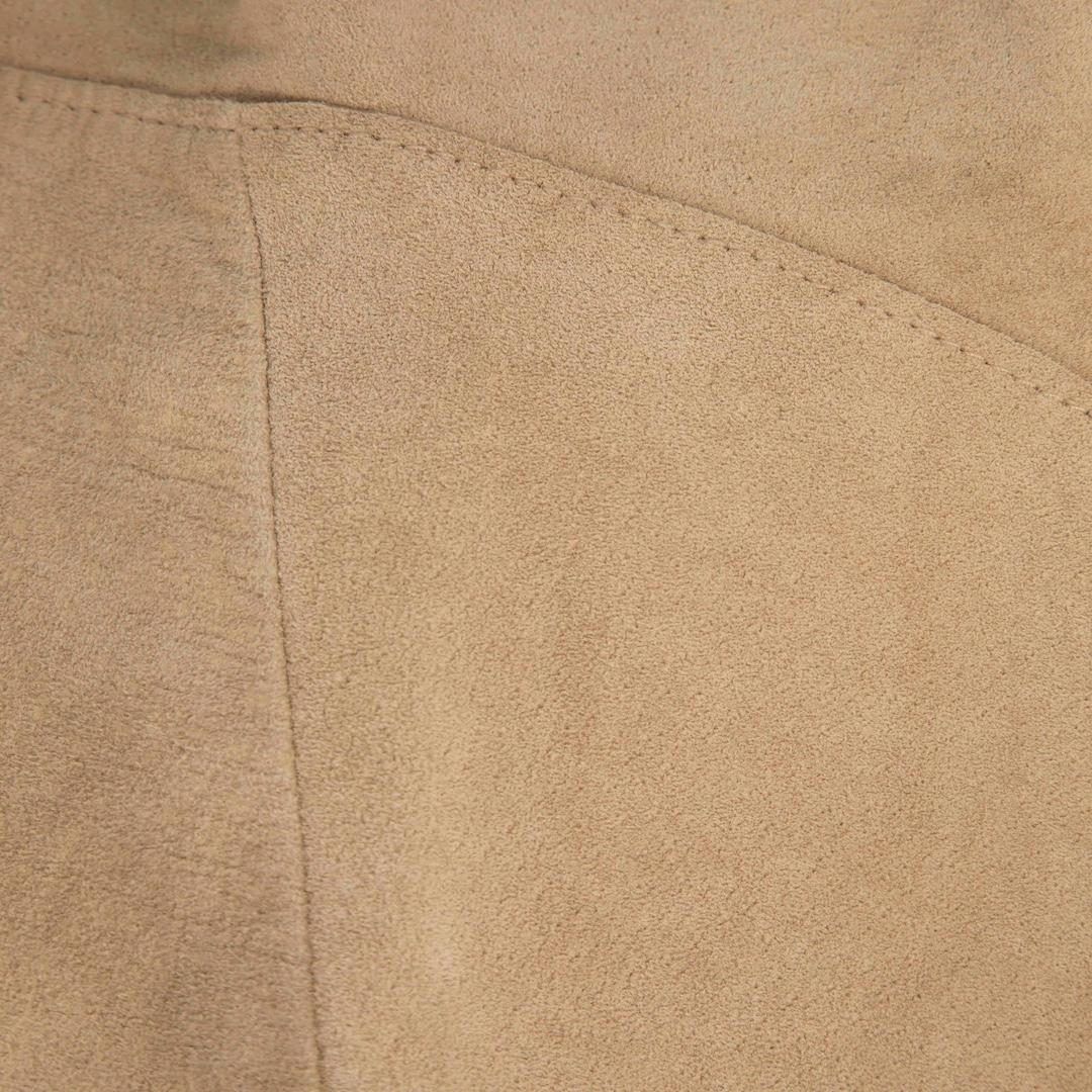 BCBG Max Azria Beige Leather Flared Hem Skirt Size S In Good Condition For Sale In London, GB