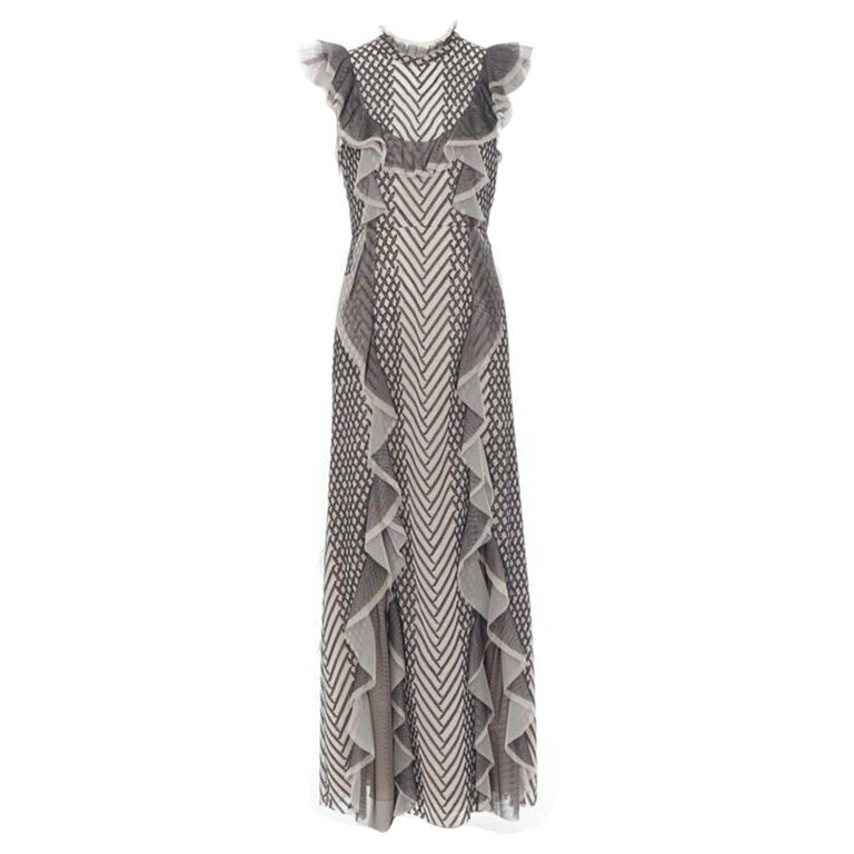 sachin and babi light blue dress BCBG Womens Formal Tulle Dress Long Prom Wedding Gala NWT Black Lace  Sleeveless main image 0