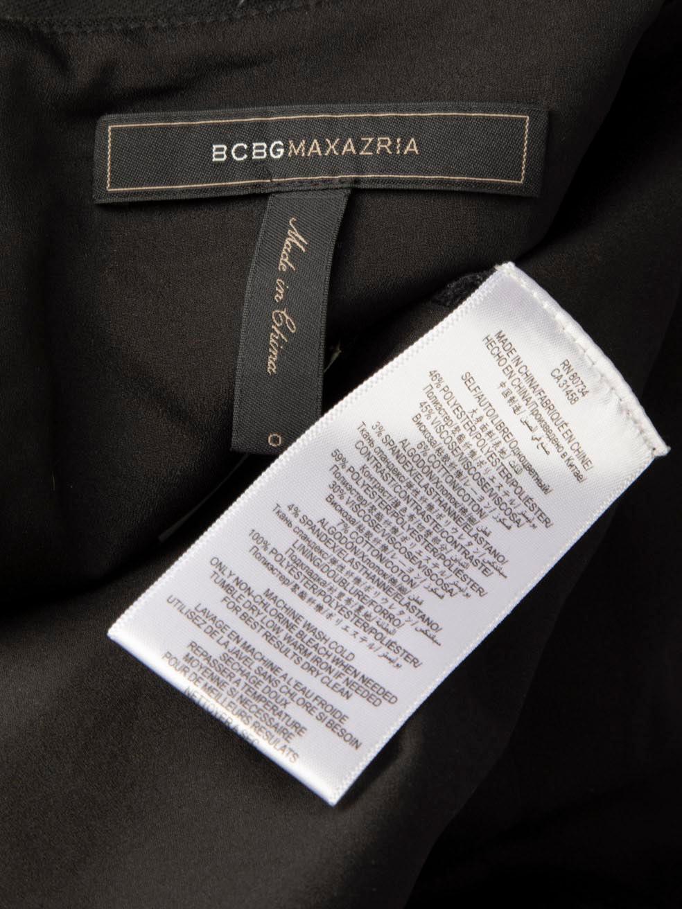BCBG Max Azria - Robe à manches courtes - Noir et beige - Taille XXS en vente 2