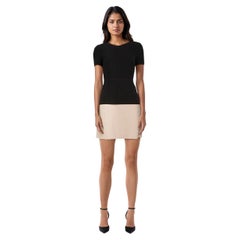 Abito a maniche corte BCBG Max Azria nero e beige taglia XXS
