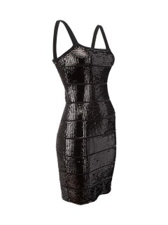 BCBG Max Azria Black Sequinned Bandage Mini Dress Size S
