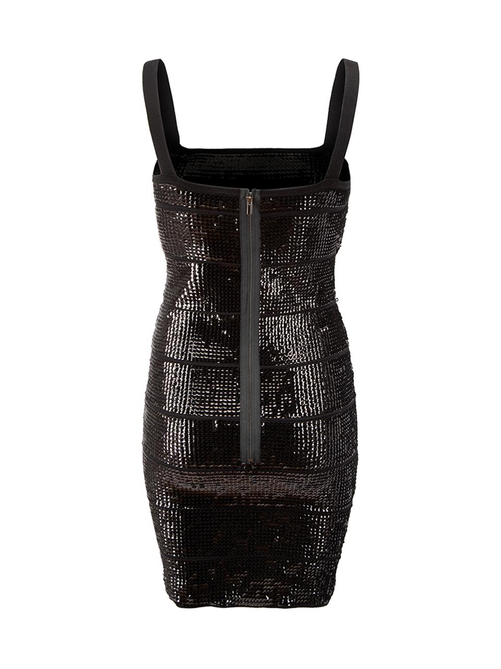 BCBG Max Azria Black Sequinned Bandage Mini Dress Size S In New Condition In London, GB