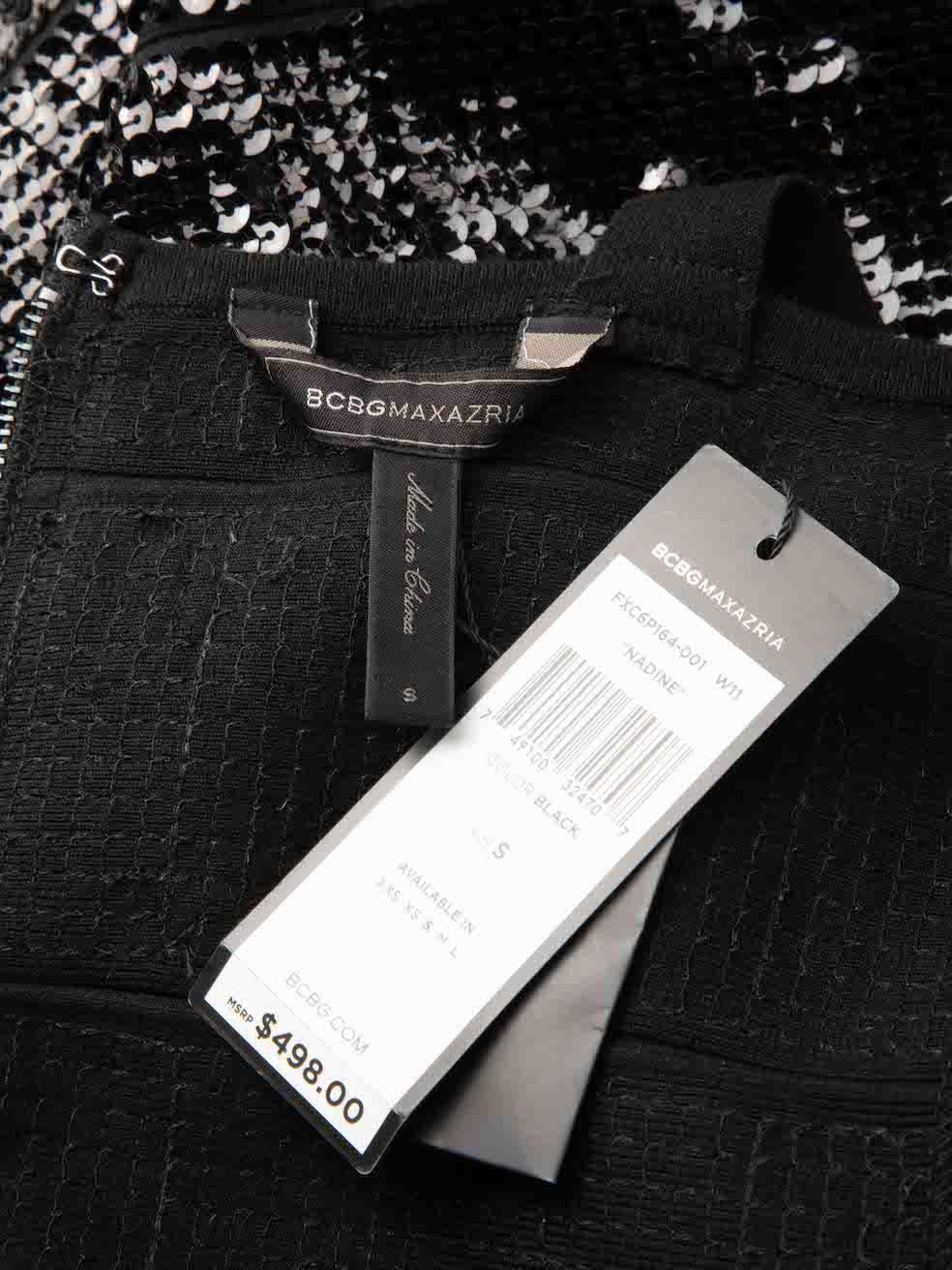 Women's BCBG Max Azria Black Sequinned Bandage Mini Dress Size S