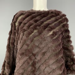 BCBG Max Azria One Size Brown Knitted Wool / Acrylic Poncho