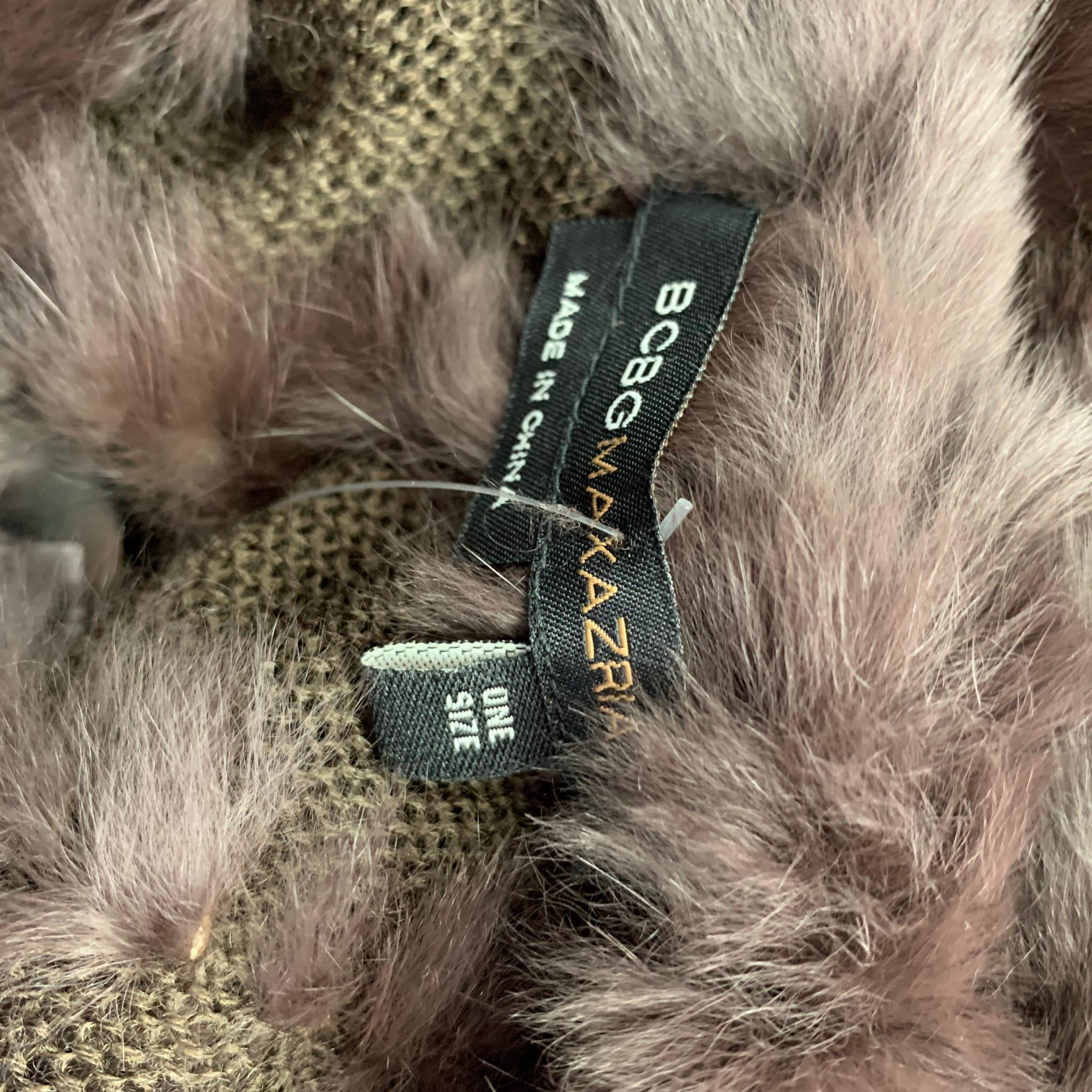 Black BCBG Max Azria One Size Brown Knitted Wool / Acrylic Poncho