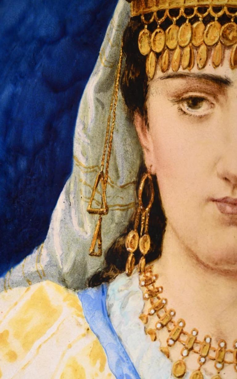 Français I. B&Cie, Charles POYARD, Félix FLICK, Plat avec portrait d'une femme berbère en vente