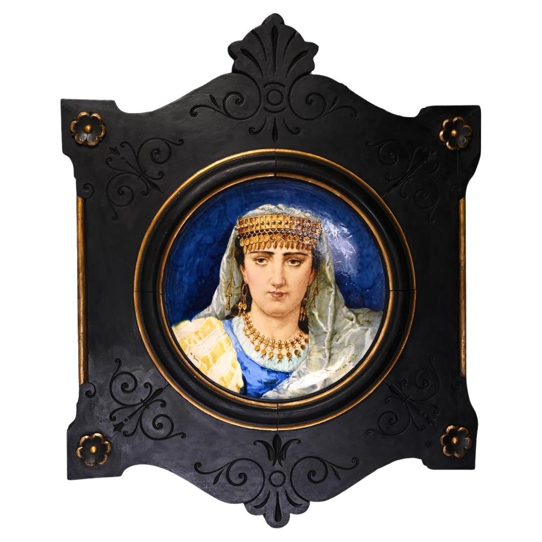 I. B&Cie, Charles POYARD, Félix FLICK, Plat avec portrait d'une femme berbère en vente