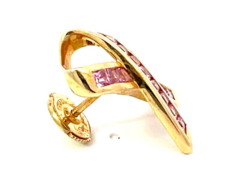 BCRF Pink Ribbon Brooch in 14k Yellow Gold For Sale at 1stDibs