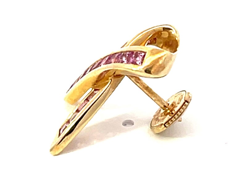 BCRF Pink Ribbon Brooch in 14k Yellow Gold For Sale at 1stDibs