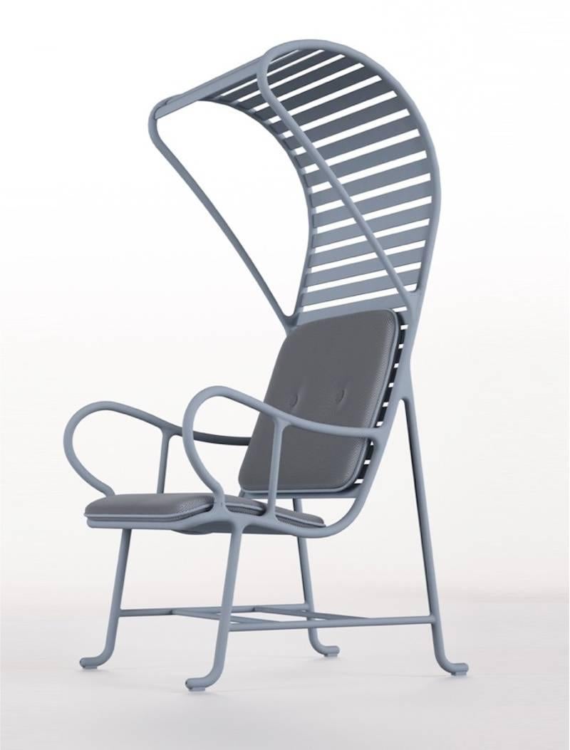 BD Barcelona Gardenia Outdoor Armchair with Pergola in Green, White or Grey For Sale 3