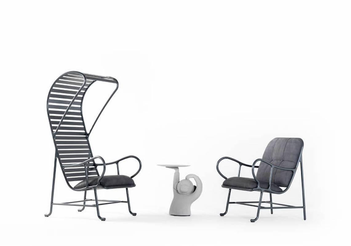 BD Barcelona Gardenia Outdoor Armchair with Pergola in Green, White or Grey For Sale 5