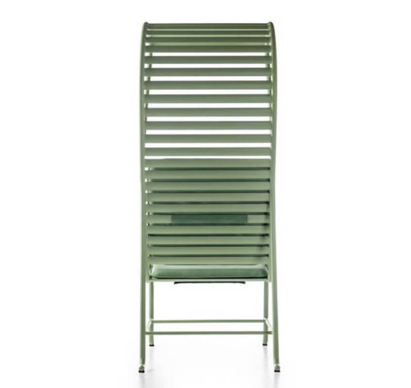 Powder-Coated BD Barcelona Gardenia Outdoor Armchair with Pergola in Green, White or Grey For Sale