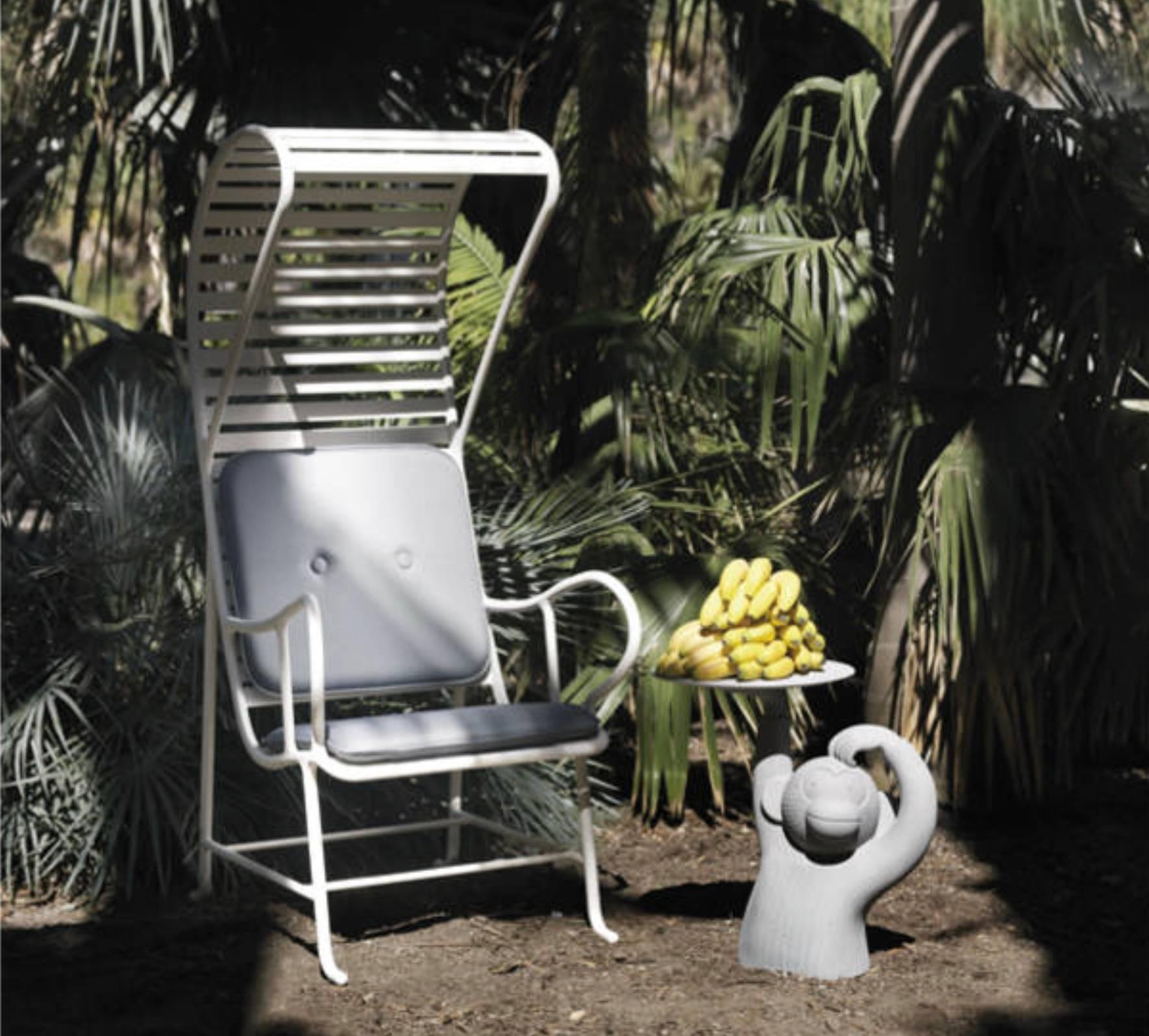 Contemporary BD Barcelona Gardenia Outdoor Armchair with Pergola in Green, White or Grey For Sale