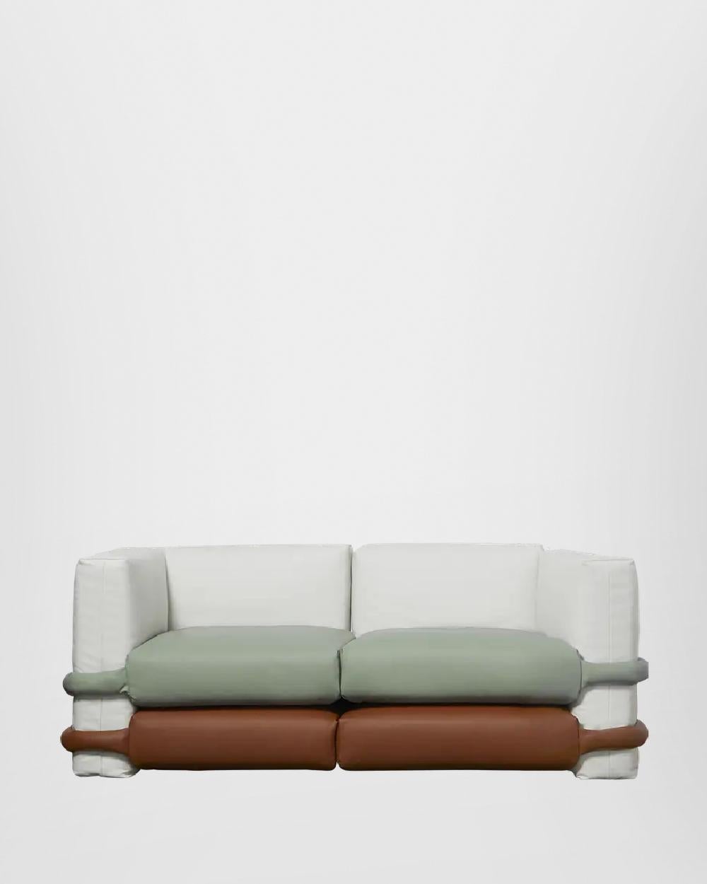 XXIe siècle et contemporain Canapé Pillow Barcelona en cuir par Muller Van Severen en vente