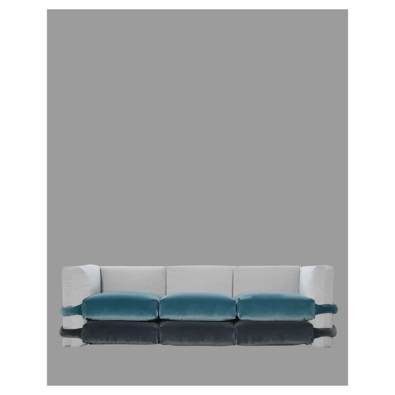 Canapé Pillow Barcelona en velours de Muller Van Severen - Trois sections modulaires