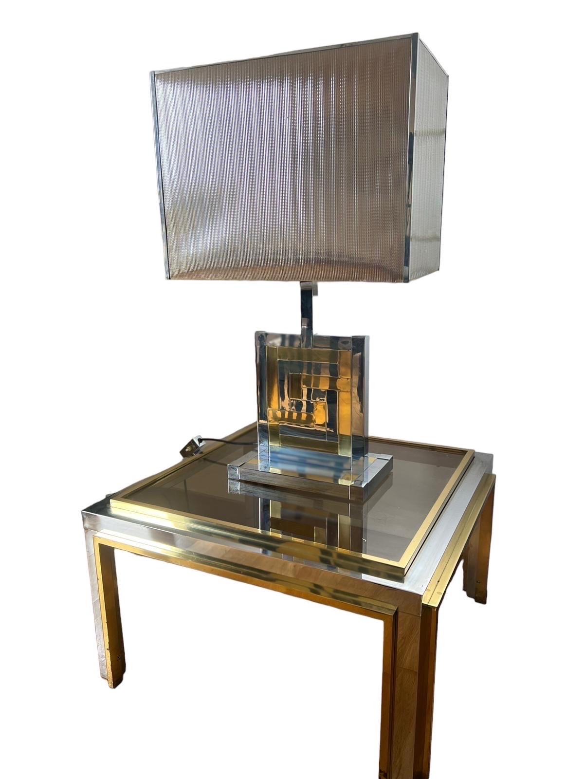 Mid-Century Modern BD Lumica Bicolore brass Table Lamp , Spain 1970 For Sale